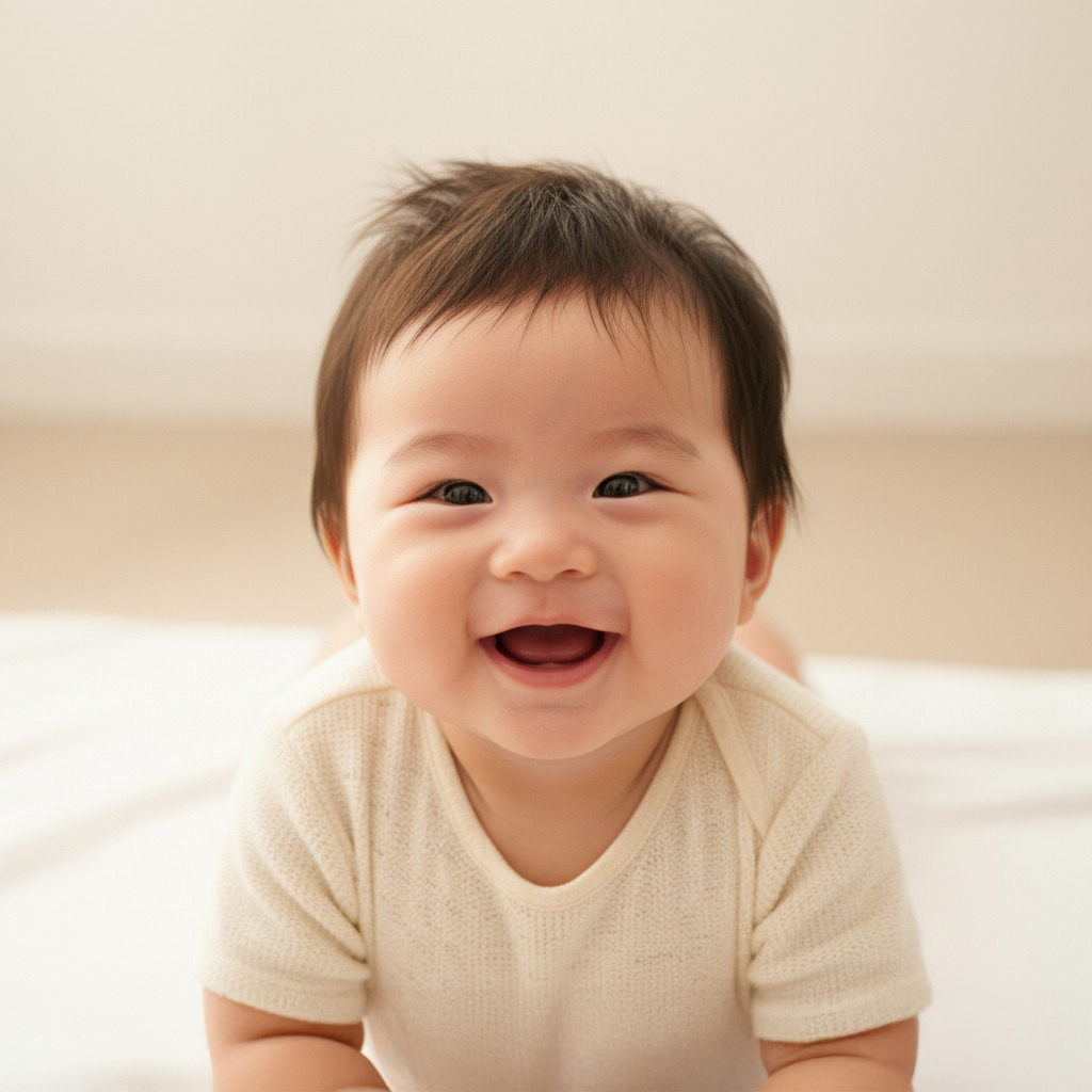 赤ちゃんがハイハイしている写真